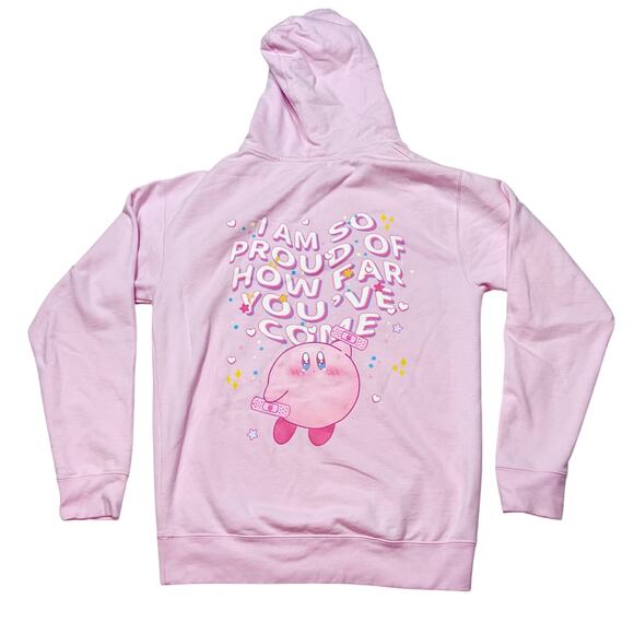 Kirby Sweater Im So Proud of You Men Medium Pink Pullover Hoodie Used - Picture 1 of 5